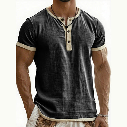 IVÁN | HENLEY DE MANGA CORTA CON CONTRASTE