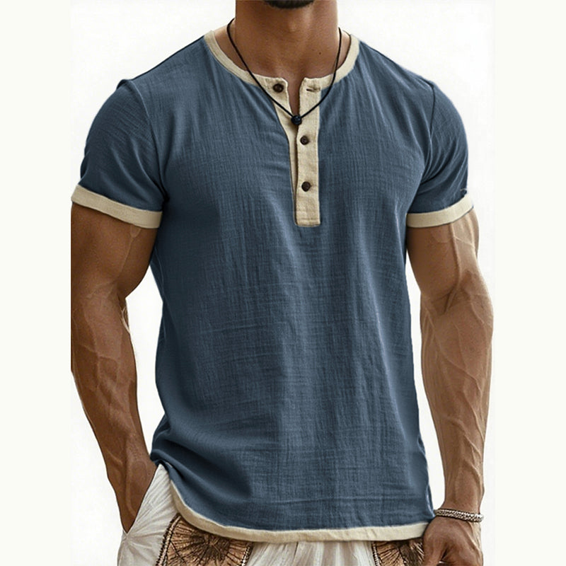 IVÁN | HENLEY DE MANGA CORTA CON CONTRASTE