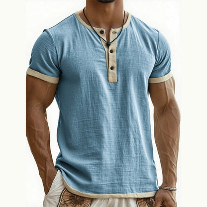 IVÁN | HENLEY DE MANGA CORTA CON CONTRASTE