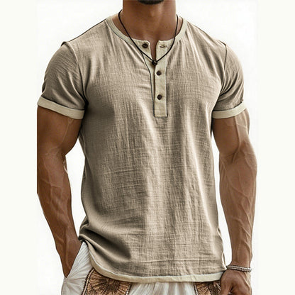 IVÁN | HENLEY DE MANGA CORTA CON CONTRASTE