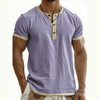 IVÁN | HENLEY DE MANGA CORTA CON CONTRASTE