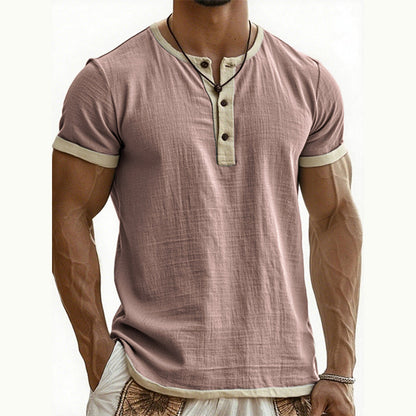 IVÁN | HENLEY DE MANGA CORTA CON CONTRASTE