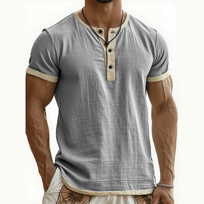 IVÁN | HENLEY DE MANGA CORTA CON CONTRASTE