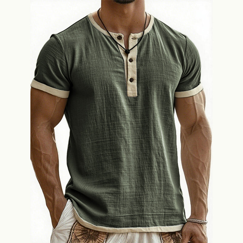 IVÁN | HENLEY DE MANGA CORTA CON CONTRASTE