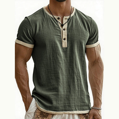 IVÁN | HENLEY DE MANGA CORTA CON CONTRASTE