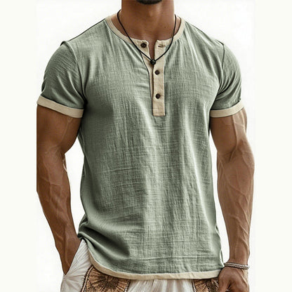 IVÁN | HENLEY DE MANGA CORTA CON CONTRASTE