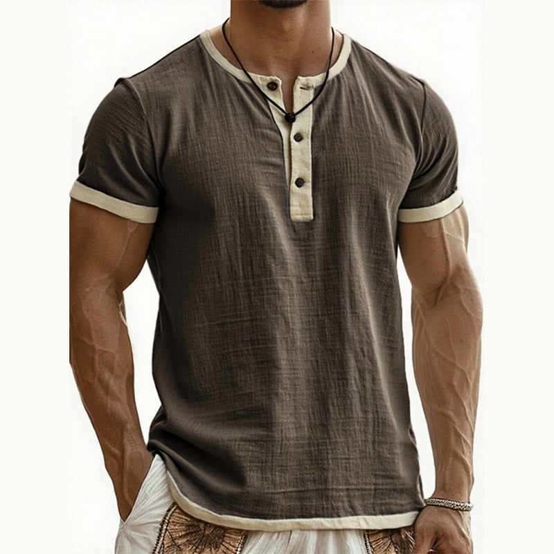IVÁN | HENLEY DE MANGA CORTA CON CONTRASTE