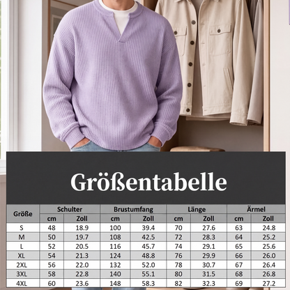 ✨ 50 % RABATT – Herren Waffel-T-Shirt im Layer-Look | Bequemer Alltagsstil mit eleganter Struktur 👚