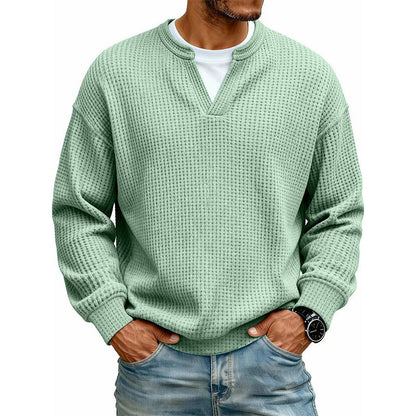 ✨ 50 % RABATT – Herren Waffel-T-Shirt im Layer-Look | Bequemer Alltagsstil mit eleganter Struktur 👚