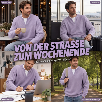 ✨ 50 % RABATT – Herren Waffel-T-Shirt im Layer-Look | Bequemer Alltagsstil mit eleganter Struktur 👚