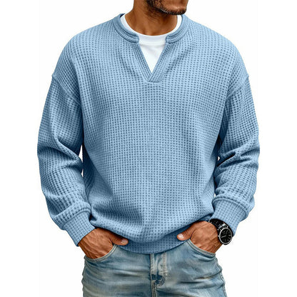 ✨ 50 % RABATT – Herren Waffel-T-Shirt im Layer-Look | Bequemer Alltagsstil mit eleganter Struktur 👚