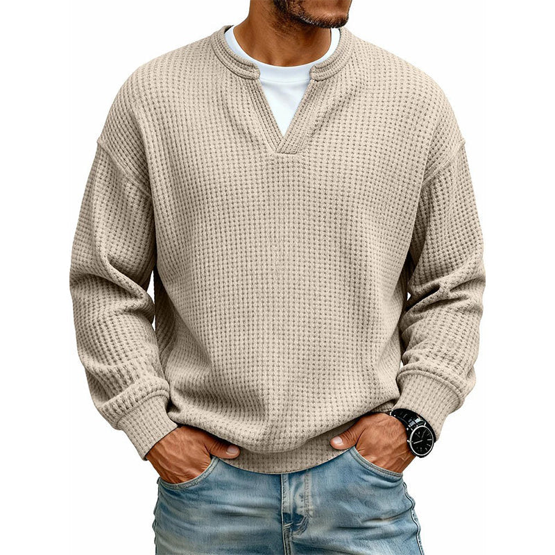 ✨ 50 % RABATT – Herren Waffel-T-Shirt im Layer-Look | Bequemer Alltagsstil mit eleganter Struktur 👚