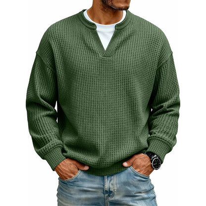 ✨ 50 % RABATT – Herren Waffel-T-Shirt im Layer-Look | Bequemer Alltagsstil mit eleganter Struktur 👚