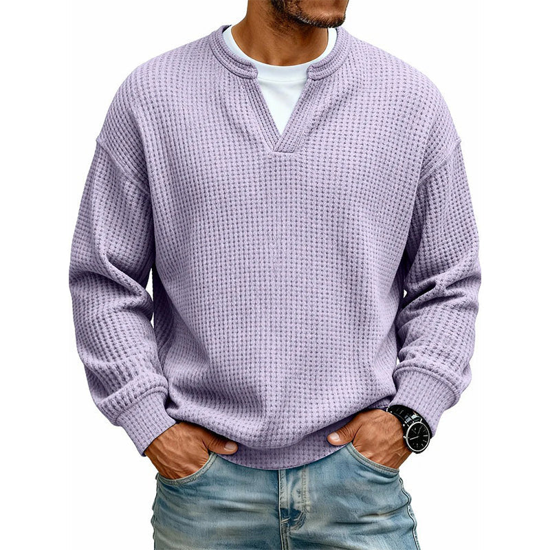 ✨ 50 % RABATT – Herren Waffel-T-Shirt im Layer-Look | Bequemer Alltagsstil mit eleganter Struktur 👚