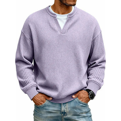 ✨ 50 % RABATT – Herren Waffel-T-Shirt im Layer-Look | Bequemer Alltagsstil mit eleganter Struktur 👚