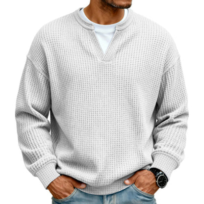 ✨ 50 % RABATT – Herren Waffel-T-Shirt im Layer-Look | Bequemer Alltagsstil mit eleganter Struktur 👚