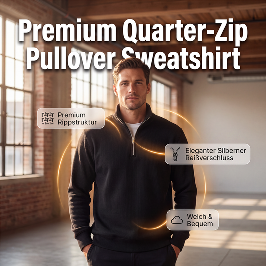 Hochwertiges Quarter-Zip Sweatshirt zum Überziehen