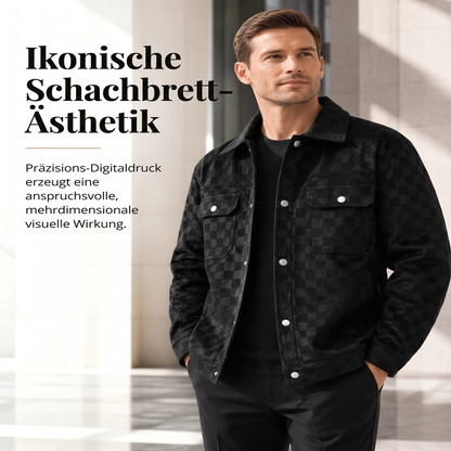 MANUEL | CHAQUETA DE ANTE SINTÉTICO A CUADROS