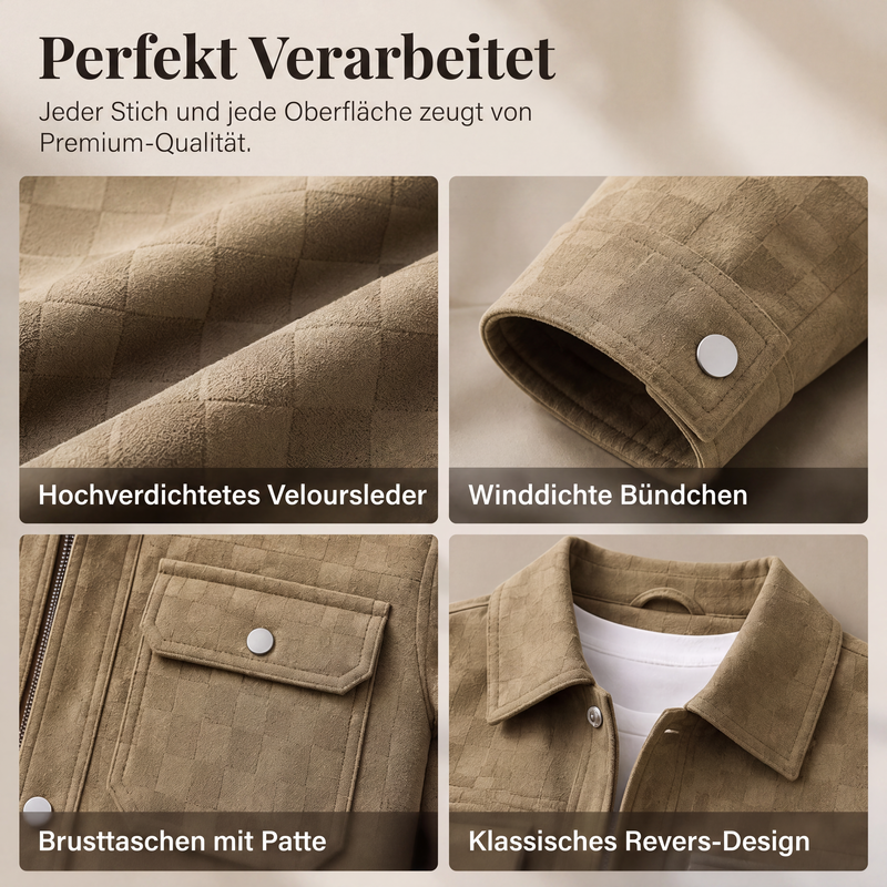 MANUEL | CHAQUETA DE ANTE SINTÉTICO A CUADROS