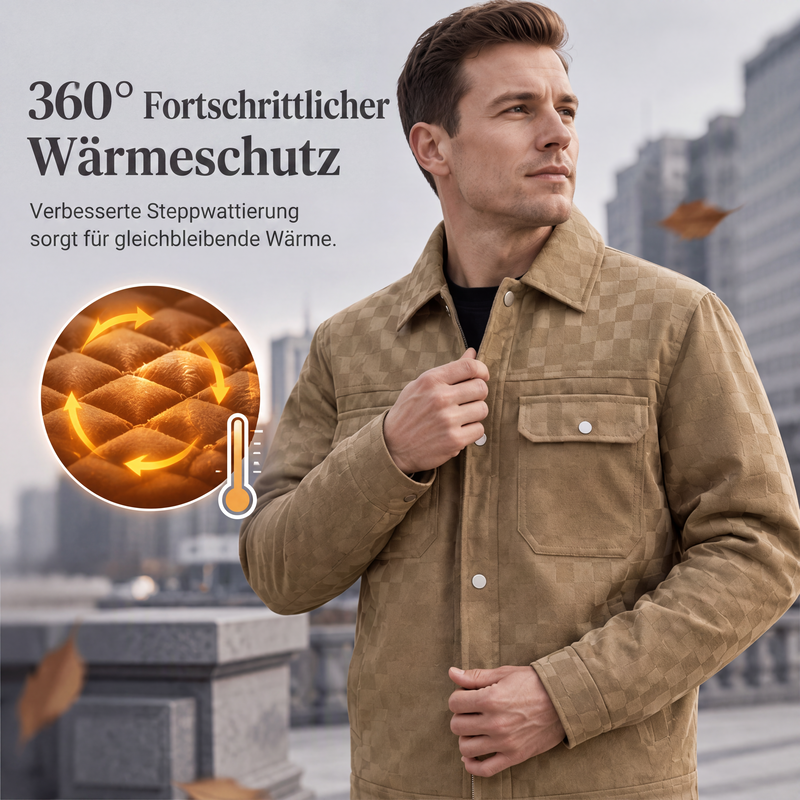 MANUEL | CHAQUETA DE ANTE SINTÉTICO A CUADROS
