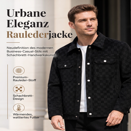 MANUEL | CHAQUETA DE ANTE SINTÉTICO A CUADROS