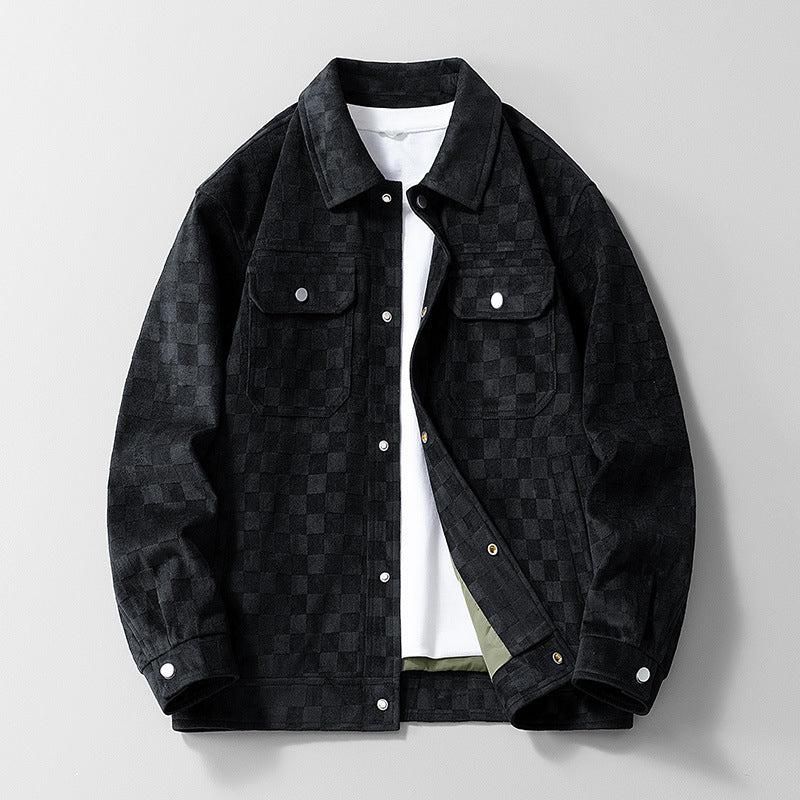 MANUEL | CHAQUETA DE ANTE SINTÉTICO A CUADROS
