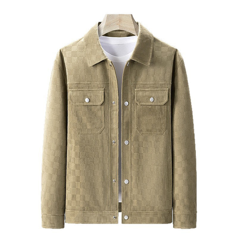 MANUEL | CHAQUETA DE ANTE SINTÉTICO A CUADROS