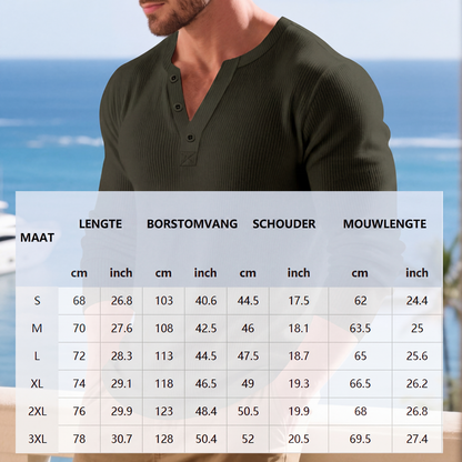 LEONARDO | CAMISETA HENLEY DE MANGA LARGA