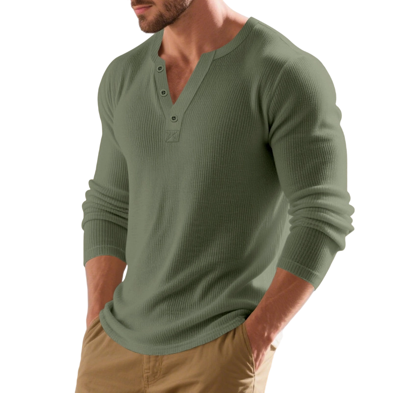 LEONARDO | CAMISETA HENLEY DE MANGA LARGA