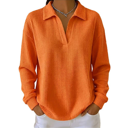 📢📢50%Rabatt!!!🎉✨Gestricktes Langarm-Oberteil mit V-Ausschnitt für Damen