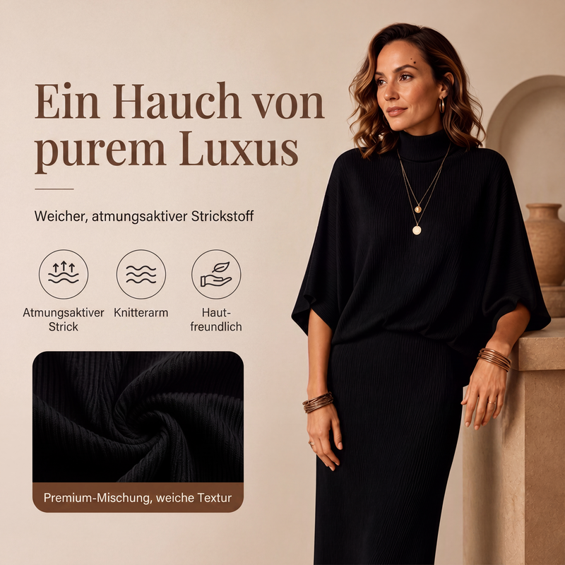 📢📢50%Rabatt!!!🎉💎Damen-Set aus Oberteil mit Fledermausärmeln und Maxirock