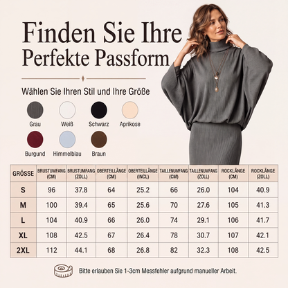 📢📢50%Rabatt!!!🎉💎Damen-Set aus Oberteil mit Fledermausärmeln und Maxirock