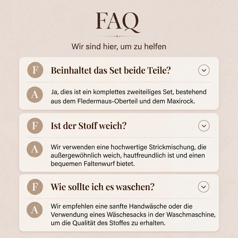 📢📢50%Rabatt!!!🎉💎Damen-Set aus Oberteil mit Fledermausärmeln und Maxirock