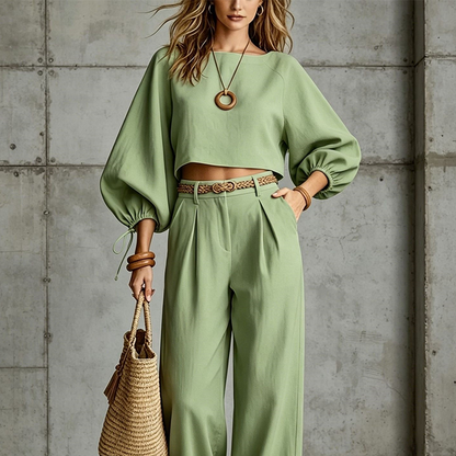 👚 50% Rabatt | Ein kompletter Look ohne Styling-Stress – Damen Wide-Leg Set