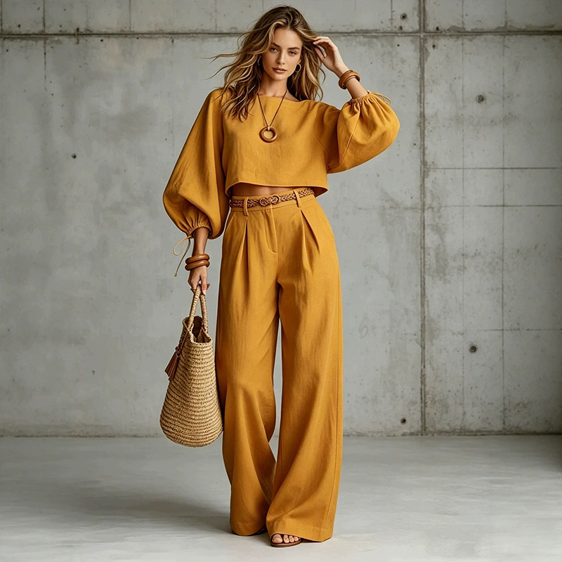 👚 50% Rabatt | Ein kompletter Look ohne Styling-Stress – Damen Wide-Leg Set