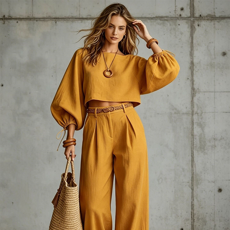 👚 50% Rabatt | Ein kompletter Look ohne Styling-Stress – Damen Wide-Leg Set