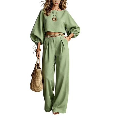 👚 50% Rabatt | Ein kompletter Look ohne Styling-Stress – Damen Wide-Leg Set