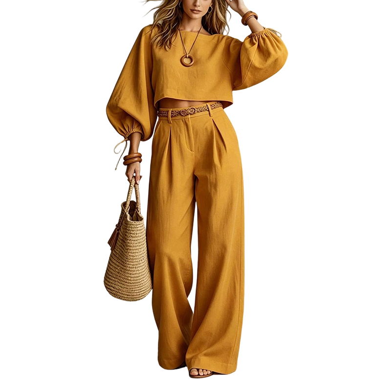 👚 50% Rabatt | Ein kompletter Look ohne Styling-Stress – Damen Wide-Leg Set
