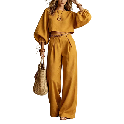 👚 50% Rabatt | Ein kompletter Look ohne Styling-Stress – Damen Wide-Leg Set