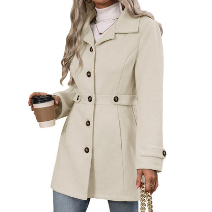 🌟 Der Look, den alle suchen – bei uns 50% günstiger! Elegante taillierte Damen-Mantel mit Knopfleiste