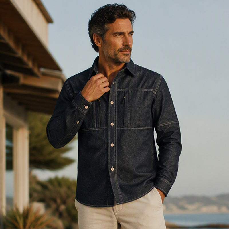 ARTURO | CAMISA DENIM CON BOLSILLOS DE CIERRE