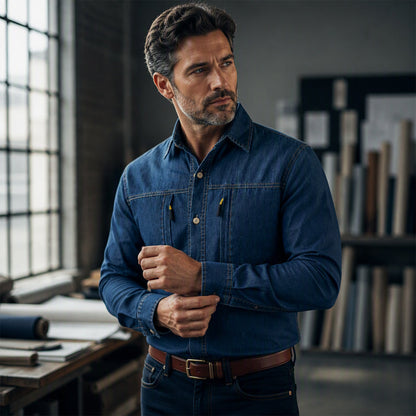 ARTURO | CAMISA DENIM CON BOLSILLOS DE CIERRE
