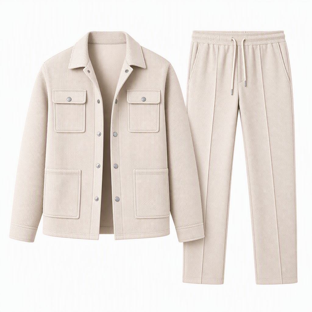 RUBÉN | CONJUNTO DE CHAQUETA Y PANTALÓN WAFFLE