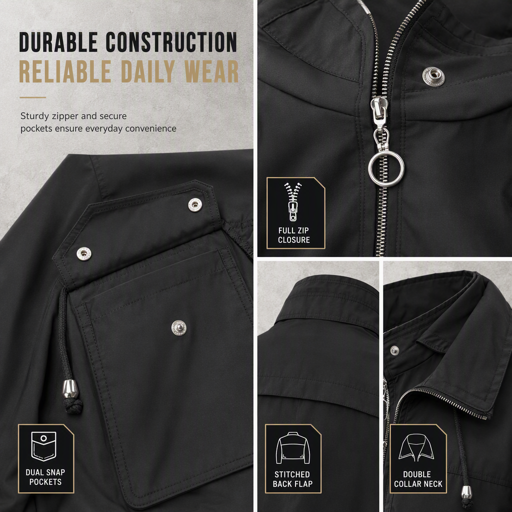 NORA | CHAQUETA CORTAVIENTOS CORTA CON CREMALLERA