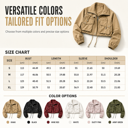 NORA | CHAQUETA CORTAVIENTOS CORTA CON CREMALLERA