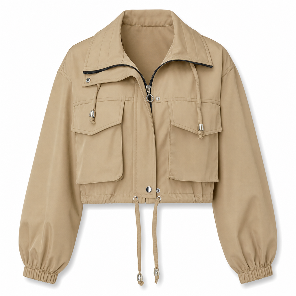 NORA | CHAQUETA CORTAVIENTOS CORTA CON CREMALLERA