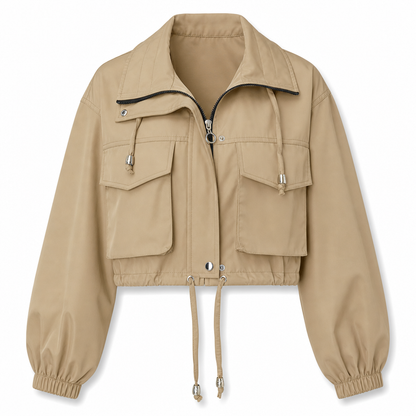 NORA | CHAQUETA CORTAVIENTOS CORTA CON CREMALLERA