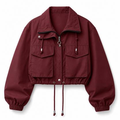 NORA | CHAQUETA CORTAVIENTOS CORTA CON CREMALLERA