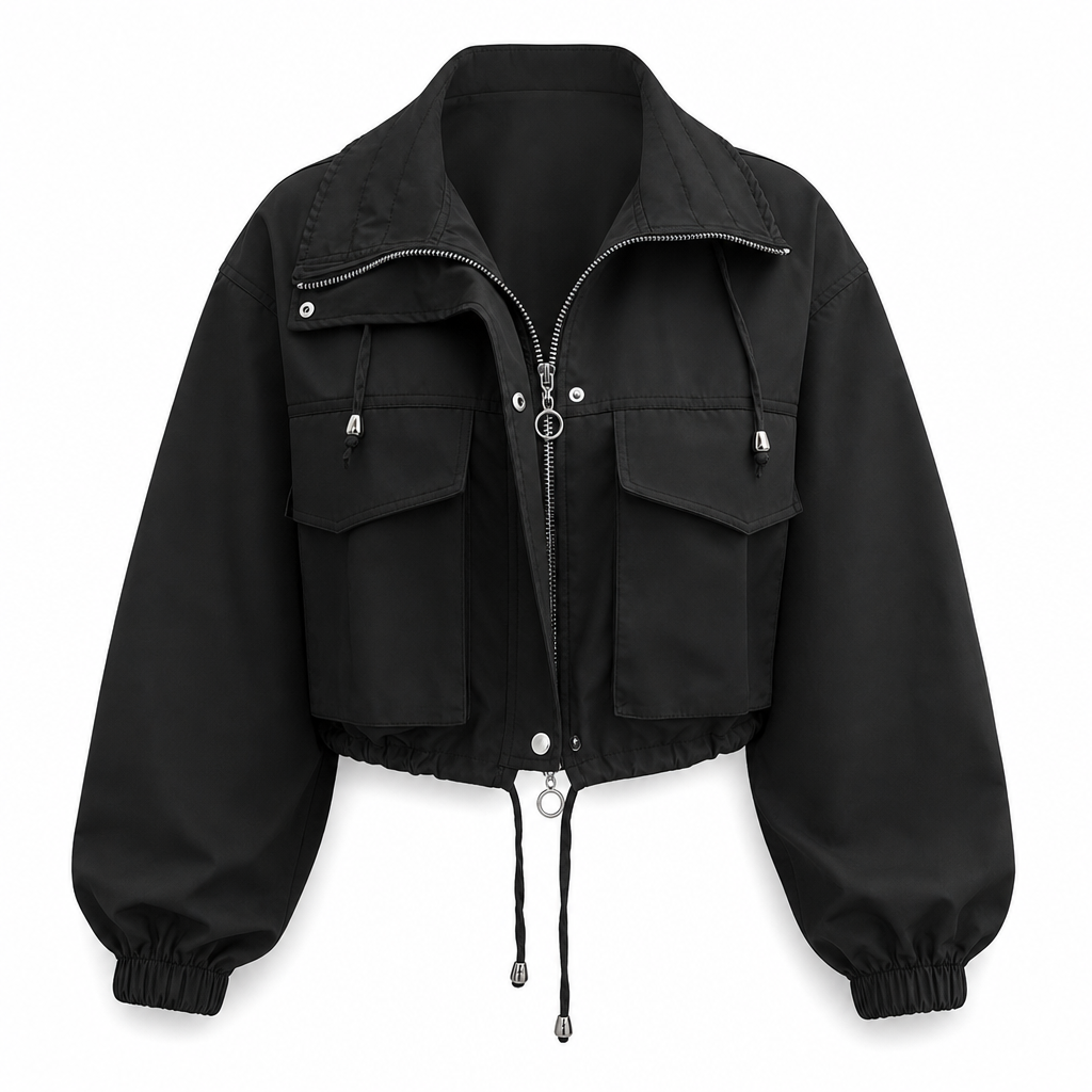 NORA | CHAQUETA CORTAVIENTOS CORTA CON CREMALLERA