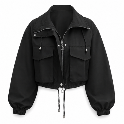 NORA | CHAQUETA CORTAVIENTOS CORTA CON CREMALLERA